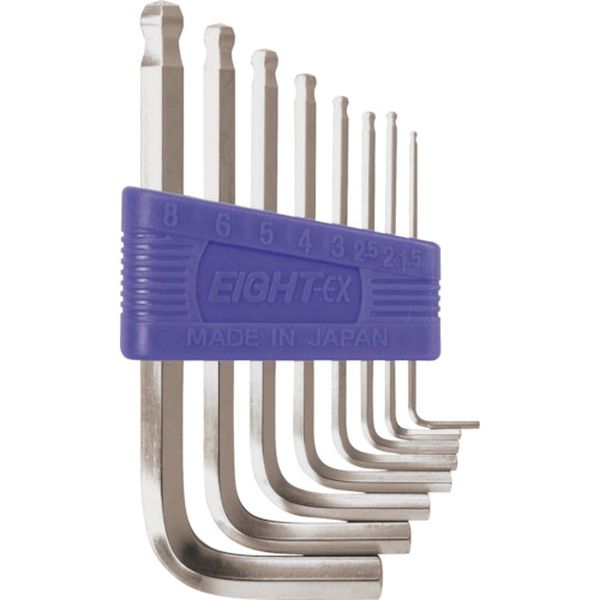 TS8 811-5997  六角棒スパナ テーパーヘッド 標準寸法 8本セット 1.5～8mm