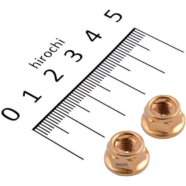 SUS304 フランジ付きロックナット M6 P1.0 24Kメッキ 2個入り