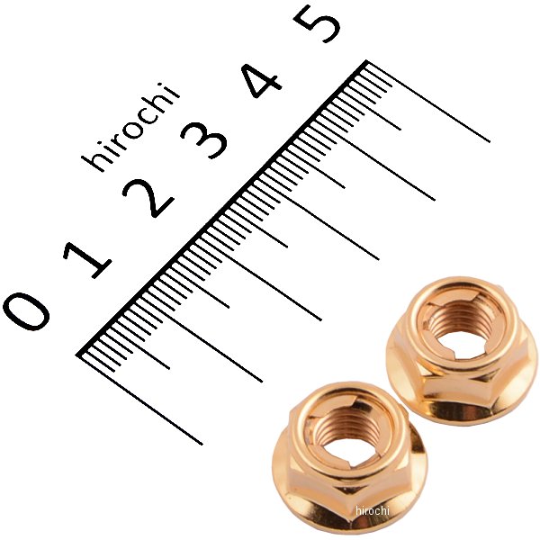 SUS304 フランジ付きロックナット M8 P1.25 24Kメッキ 2個入り