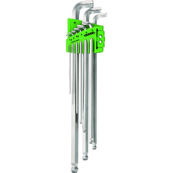 本締めボールポイントレンチ短軸仕様(ロングタイプ)9本組