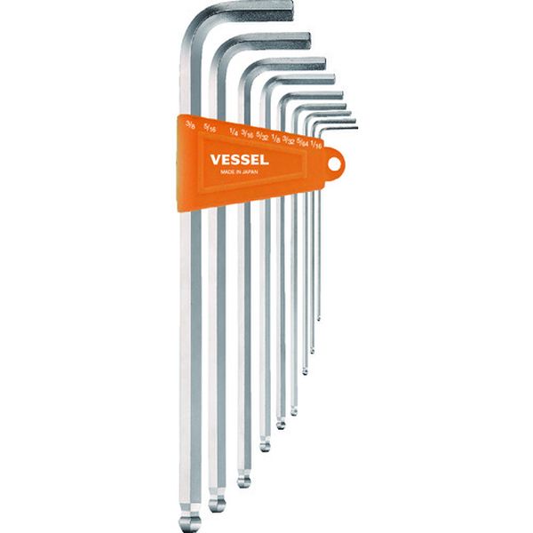 本締めボールポイントレンチ(ロングタイプ)(インチ)9本組