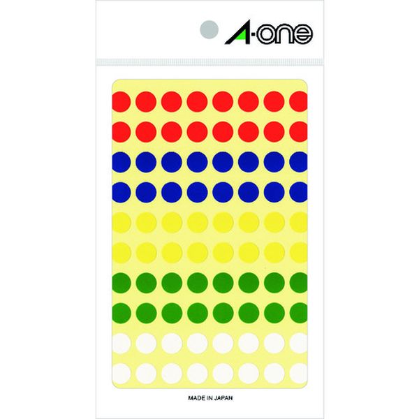 835-5110  エーワン(TM) カラーラベル9mm丸 アソート (11枚入)