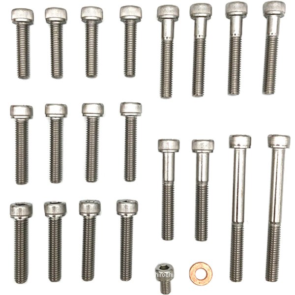 クランクケースカバーネジセット SR400/500 ステンレス