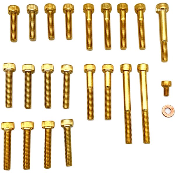 クランクケースカバーネジセット SR400/500 24Kメッキステンレス