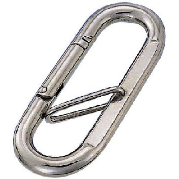 PK4 849-2190  ステンレス プチカラビナ(ハズレ止め付) 線径4mm長さ40mm