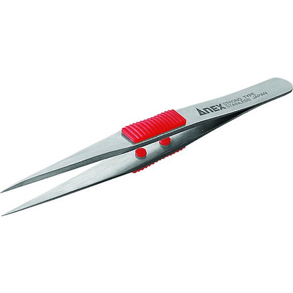 858-5889  ラバーグリップ付ステンレスピンセット強力型120mm