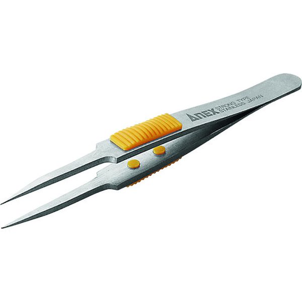 858-5894  ラバーグリップ付ステンレスピンセット極細鋭型115mm