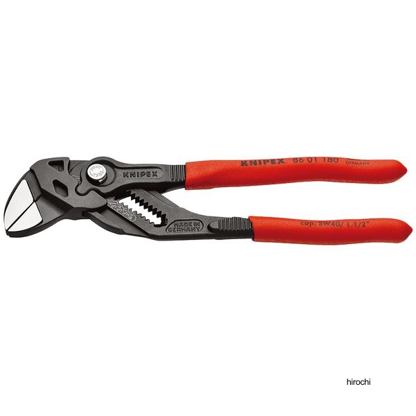 KNIPEX プライヤーレンチ 180mm プラスティックコーティングハンドル 亜鉛合金メッキ