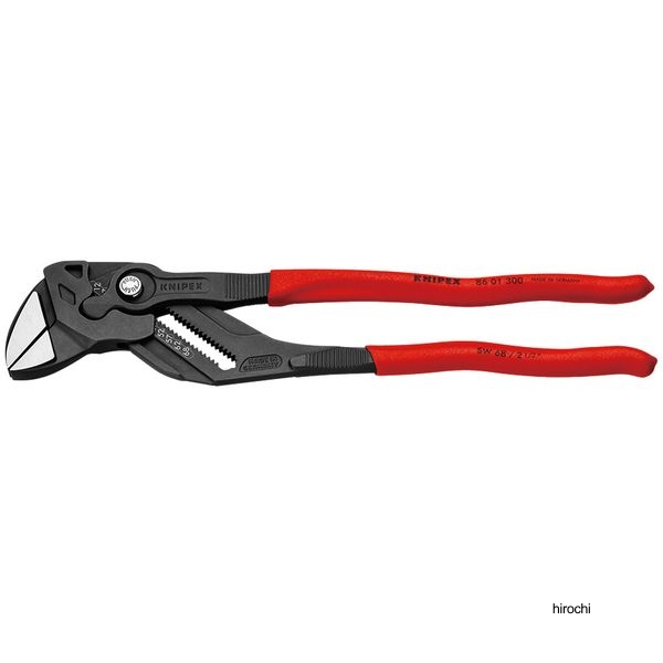 KNIPEX プライヤーレンチ 300mm プラスティックコーティングハンドル 亜鉛合金メッキ