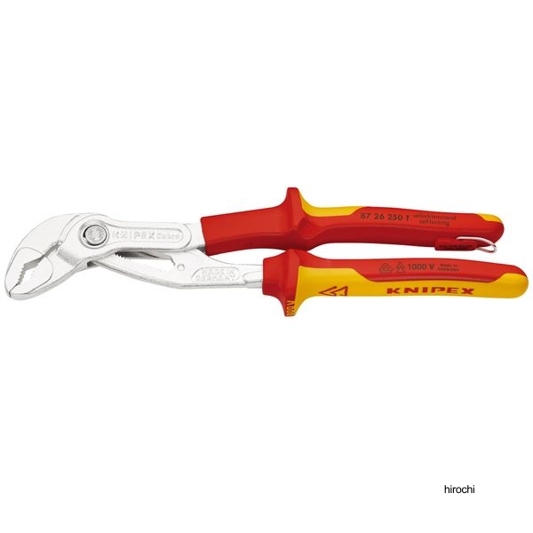 KNIPEX 1000V Cobraコブラ 絶縁ウォーターポンププライヤー 250mm 落下防止付