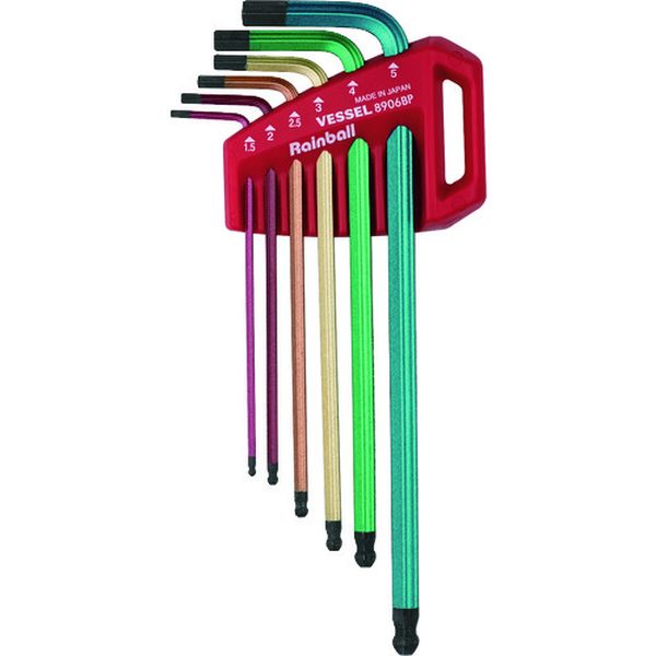 レインボールL型レンチ  6本組