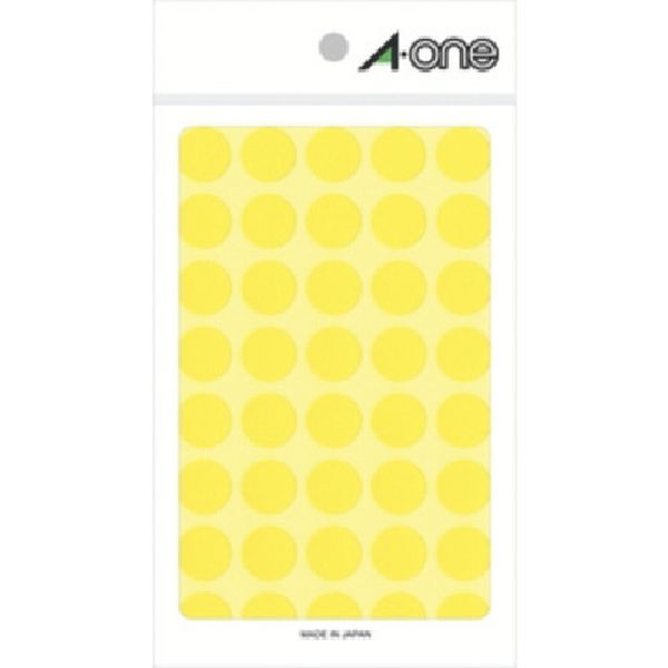 806-6559  エーワン(TM) カラーラベル 丸型 15mmΦ 黄 (14枚入)