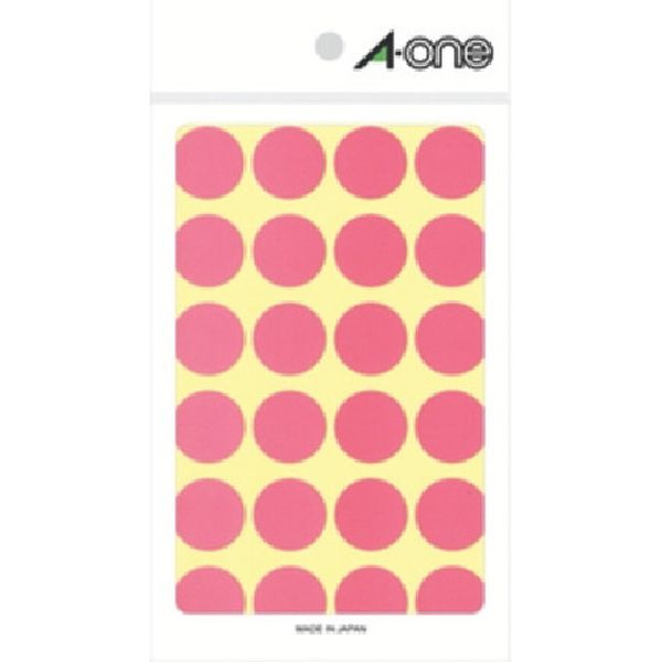 806-6575  エーワン(TM) カラーラベル 丸型 20mmΦ 桃 (14枚入)