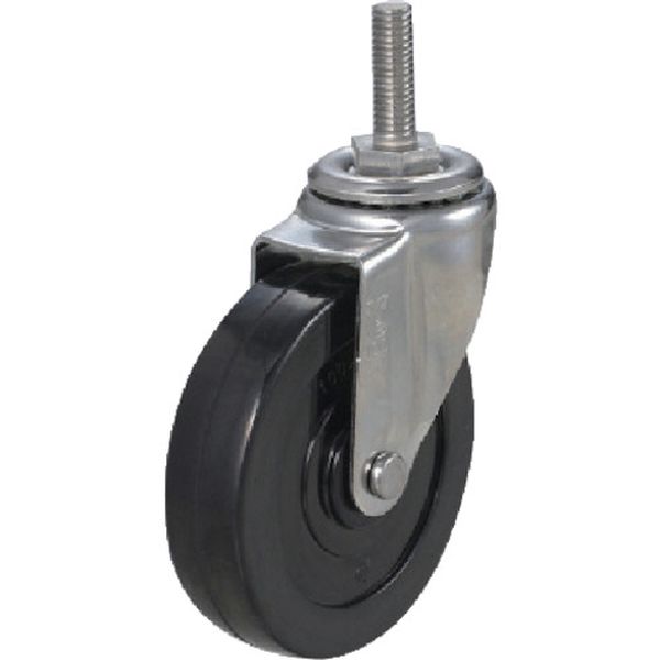 ねじ込み式 自在 ステンレスキャスター ゴム 車輪径100mm Eタイプ SUS-ET型 ネジ寸法M16×40ピッチ2