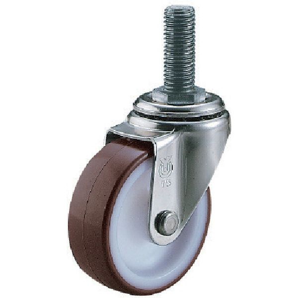 ねじ込み式 自在 ステンレスキャスター ウレタン 車輪径75mm SUS-ST型 ネジ寸法M12×35ピッチ1.75