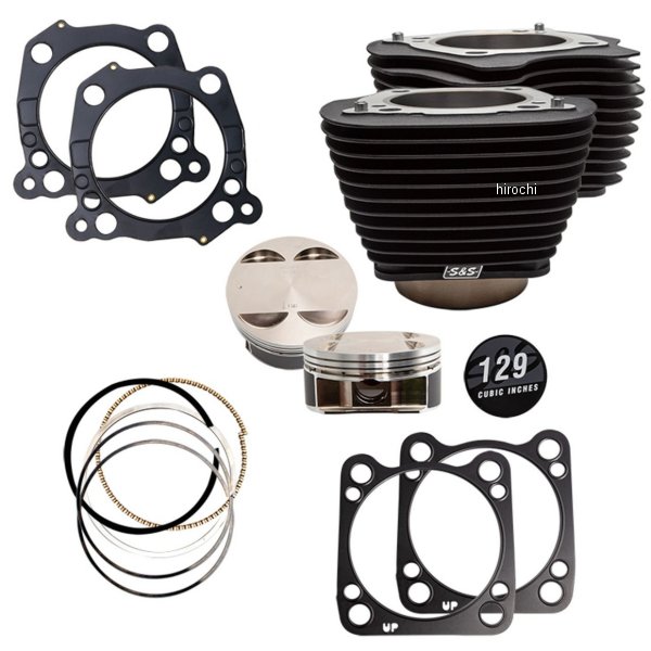 129ビッグボアキット リンクルブラック ハイライトフィンなし M8エンジン 107CI