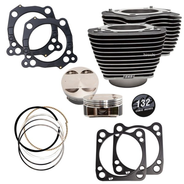 132ビッグボアキット リンクルブラック ハイライトフィン M8エンジン 114CI