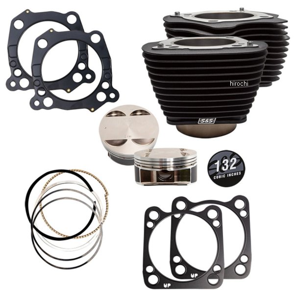 132ビッグボアキット リンクルブラック ハイライトフィンなし M8エンジン 114CI