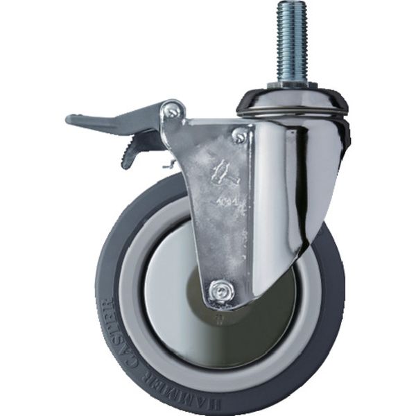 915MAKUB125 ねじ込み旋回式ウレタン車輪(ナイロンホイール・ボールベアリング)125mm トータルロック