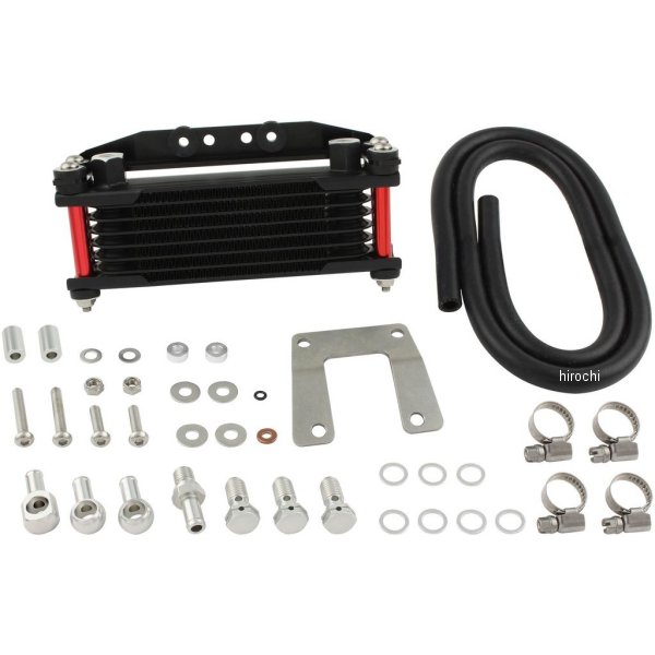 オイルクーラーKIT ヘッドボトムマウント 取り出し無し スーパーカブ50/70/90、リトルカブ レッドパイプ