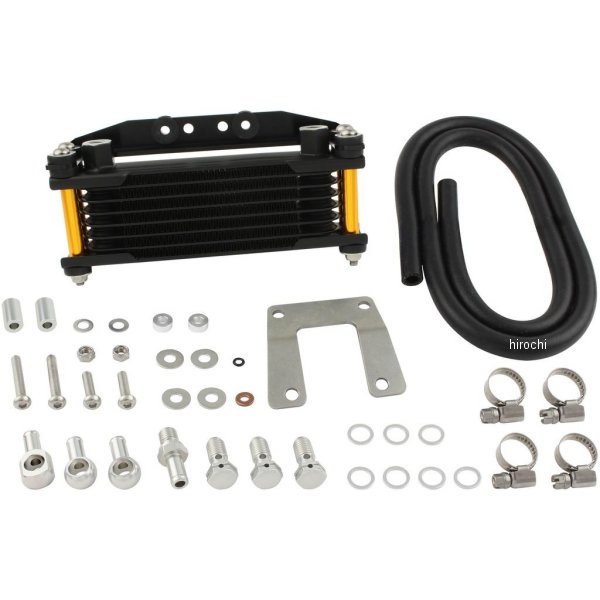 オイルクーラーKIT ヘッドボトムマウント 取り出し無し スーパーカブ50/70/90、リトルカブ ゴールドパイプ