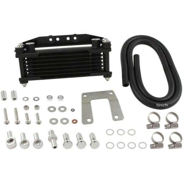 オイルクーラーKIT ヘッドボトムマウント 取り出し無し スーパーカブ50/70/90、リトルカブ ブラックパイプ