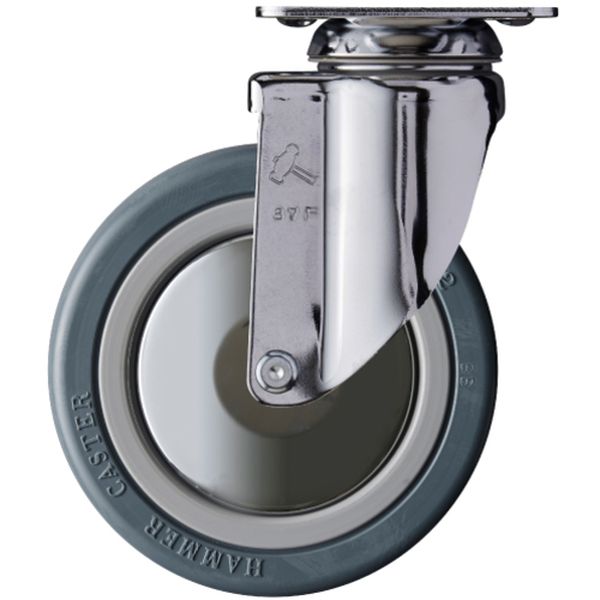 プレート式キャスター プレート式キャスター“920M シリーズ”(ナイロンホイールゴム車) 自在 車輪径125mm