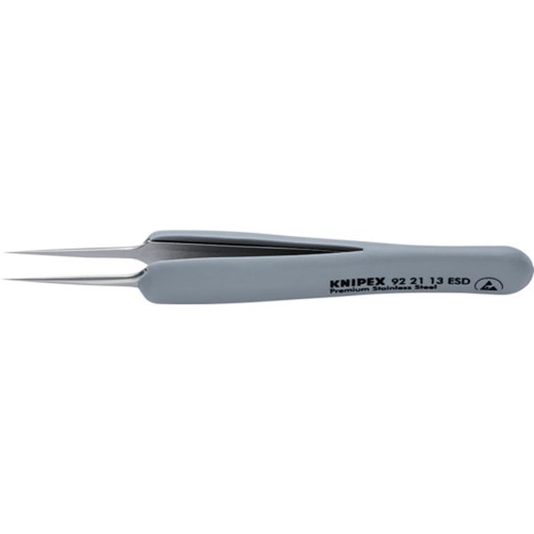 922113ESD 657-0597  ラバーハンドル付き精密ピンセット 先極細 112ММ