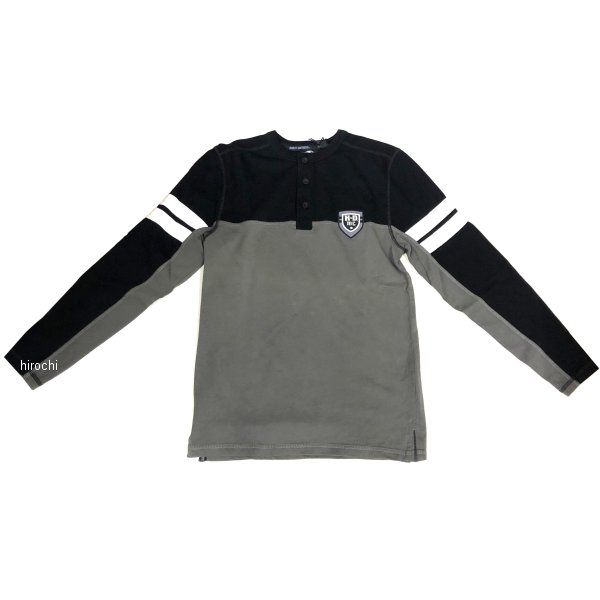 ハーレー純正 新品 長袖 シャツ グレー/黒 Sサイズ