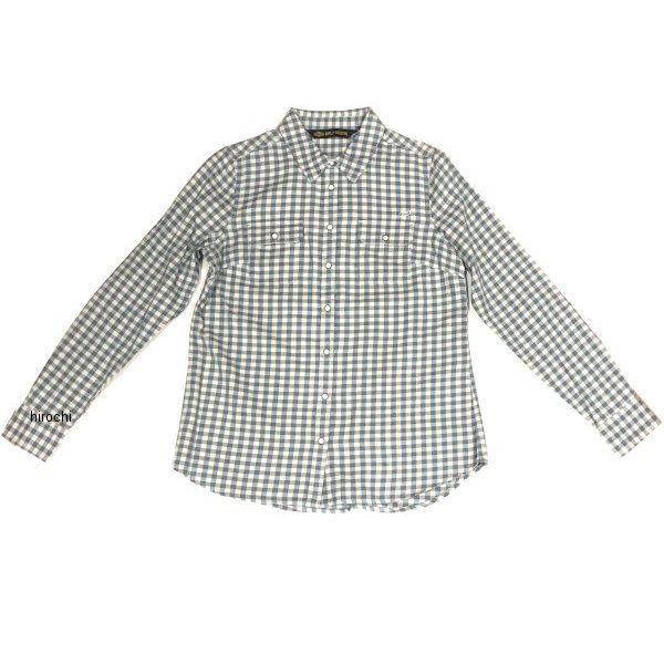 ハーレー純正 新品 長袖 シャツ ヴィンテージ スクリプト チェック 白/グレー レディース Mサイズ
