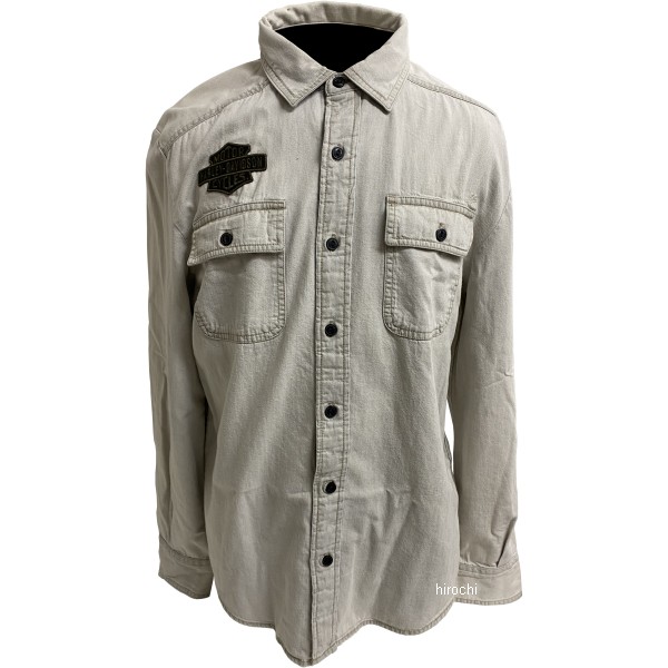 ハーレー純正 新品 長袖 シャツ ハーレー ロゴ シャンブレー グレー XLサイズ