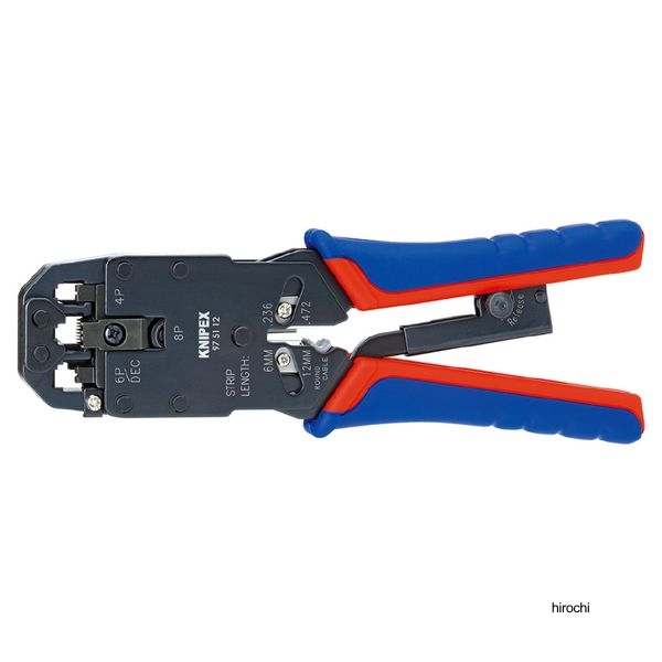 KNIPEX ウエスタンプラグ圧着ペンチ 4/6/8ピン 200mm コンフォートハンドル