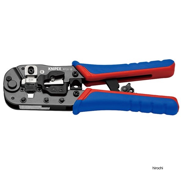 KNIPEX ウエスタンプラグ圧着ペンチ 8ピン 190mm マルチコンポーネントハンドル