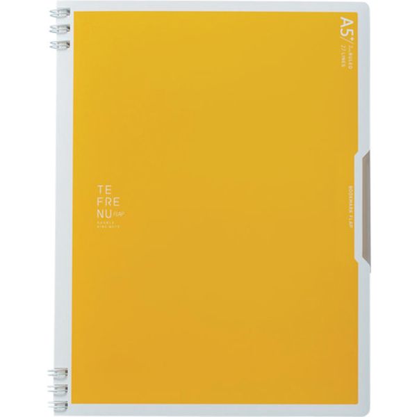 ダブルリングノート テフレーヌ フラップ A5変形 黄