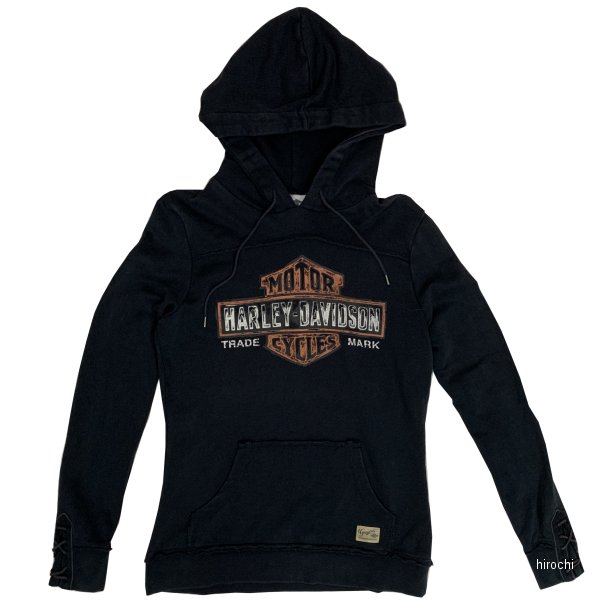 ハーレー純正 新品 B&Sプルオーバーパーカー 黒 レディース Lサイズ