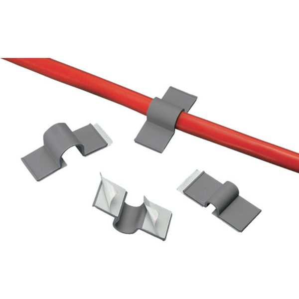 パンドウイット 固定具コードクリップ ゴム系粘着テープ付き グレー(100個入)