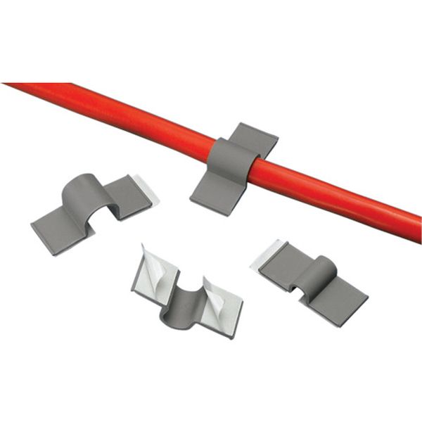 パンドウイット 固定具コードクリップ ゴム系粘着テープ付き グレー(100個入)