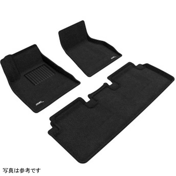3D Maxpider 15年-19年 Tesla Model S Elegant 1st 2nd Row - フロアマット Set (ブラック)