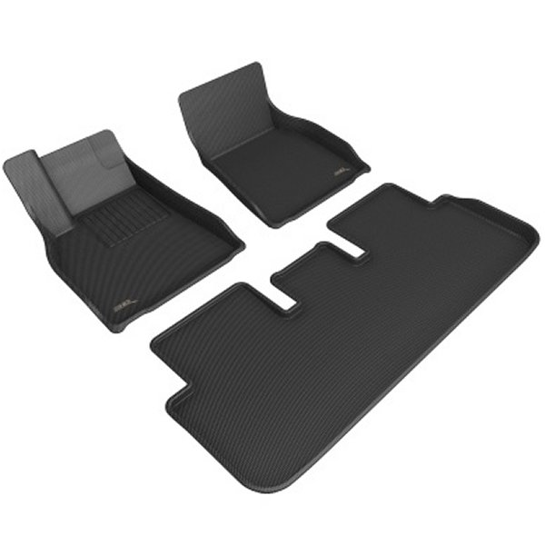 3D MAXpider 21年-22年 Tesla Model S Kagu 1st & 2nd Row フロアマット ブラック