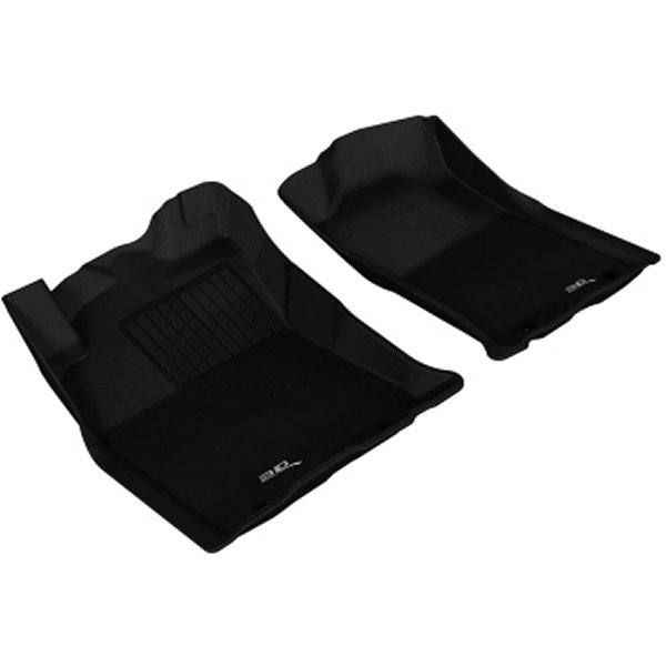 3D MAXpider 2012-2015 トヨタ Tacoma Double Cab Kagu 1st Row フロアマット ブラック