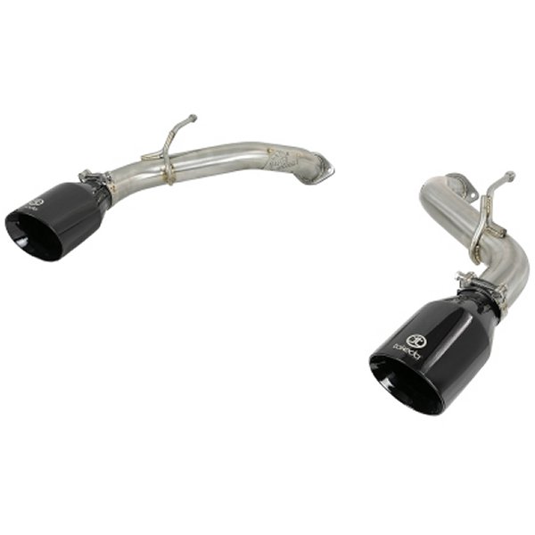 Takeda 2.5in 304 SS Axle-Back Exhaust w/ ブラック Tips 16-18 Infiniti Q50 V6-3.0L (tt)