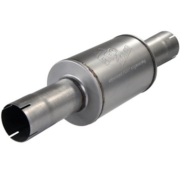 Atlas Exhausts Mufflers Al Steel EXH Muffler 4 ID In/Out 8 Dia x 12L AL