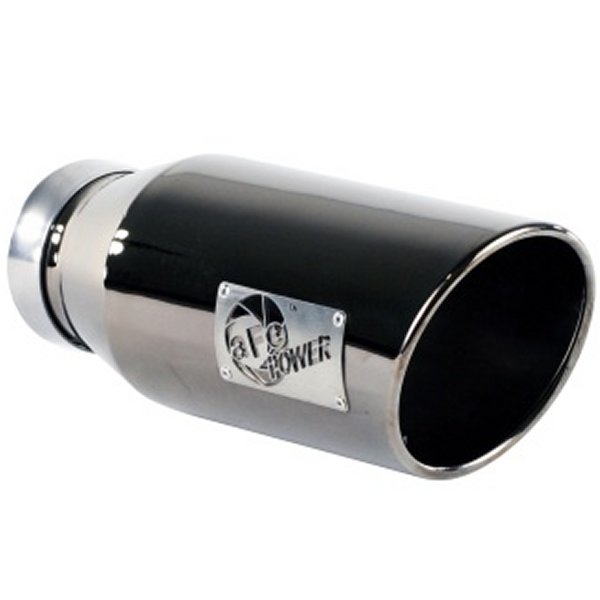 MACHForce XP Exhausts Tips SS-304 EXH Tip 4In x 6Out x 15L Bolt-On (blk chrome)