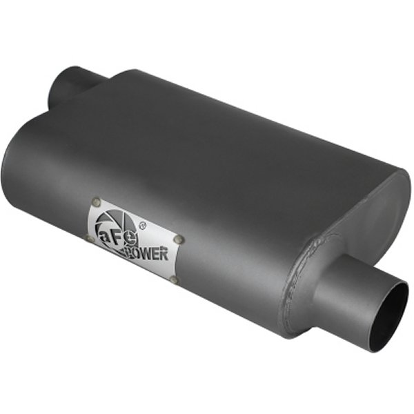 Scorpion Replacement Alum Steel Muffler 2-1/2in In/Out Baffled オフセット/Offset 13inL x10inW x4inH