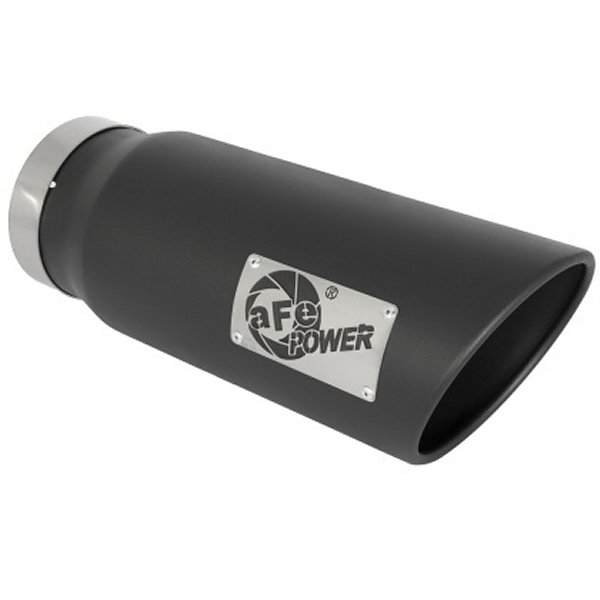 Power MACH Force-Xp 5in In x 6in Out x 15in L Bolt-On 409 SS Exhaust Tip ブラック