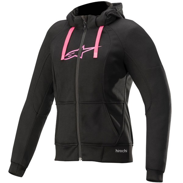 秋冬モデル ジャケット STELLA CHROME SPORT HOODIE 黒/フクシア レディース