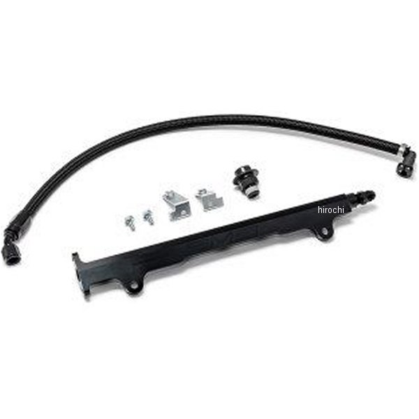 .04.07.0006-2  CNC Machined アルミニウム Fuel Rail w/Pulsation Dampener 08年-15年 三菱 EVO X 黒