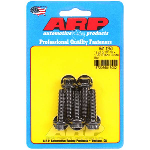5/16-18 x 1.25インチ 12pt ブラックオキサイド ボルト 5個入り