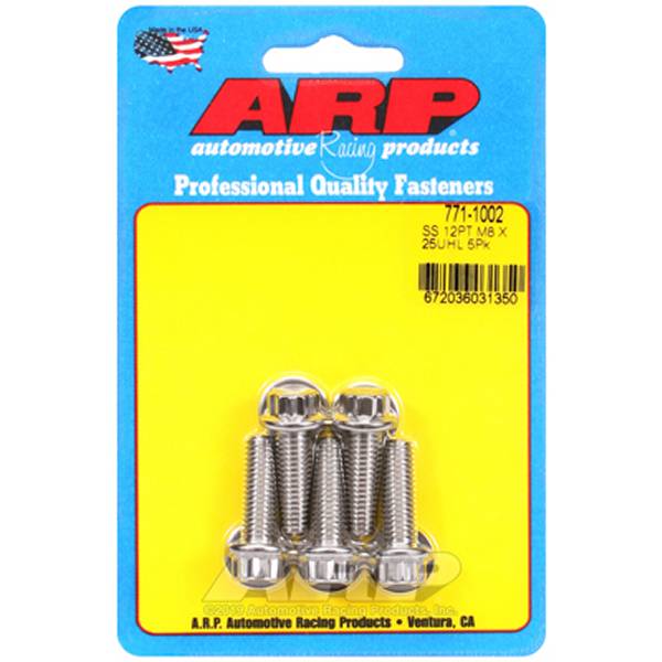 M8 x 1.25 x 25mm 12pt ステンレス ボルト 5個入り