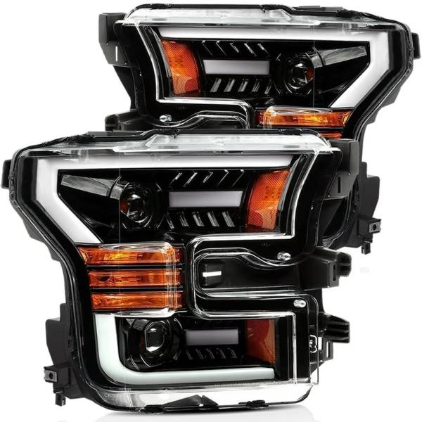 PROシリーズ プロジェクター ヘッドライト Plank Style グロスブラック 15年-17年 フォード F-150